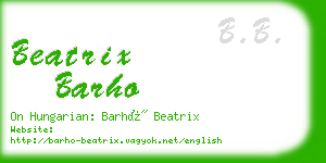 beatrix barho business card